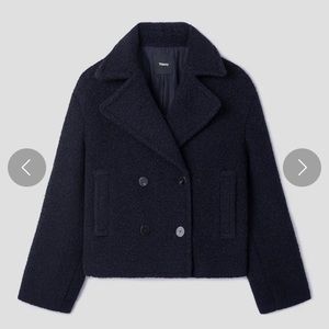 Theory Cropped teddy peacoat